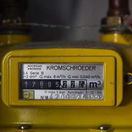 Un contador de gas. Imagen de archivo.