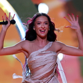 La representante de Israel,  Eden Golan, este sábado durante su actuación en el festival de Eurovisión.