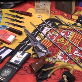 Material decomisado el pasado 28 de enero al grupo neonazi que operaba entre Barcelona, Madrid y València.