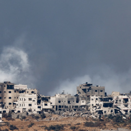 Edificios destruidos en Gaza tras los ataques israelíes, a 18 de enero de 2024