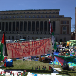 Campamento pro-palestino en la Universidad de Columbia, a 23 de abril.