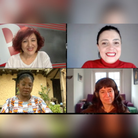 La prercandidata a la presidencia de Colombia Francia Márquez; la directora adjunta de Público, Esther Rebollo; la influyente investigadora en el ámbito europeo del ecofeminismo, Yayo Herrero; y la candidata en las legislativas del 13 de marzo por el P