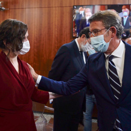 21/2/22 Feijóo y Ayuso, en la toma de posesión del primero el año pasado