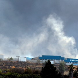 La zona industrial arrasada este lunes por la colada de lava.