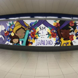 Mural feminista de Metro de Sainz de Baranda.