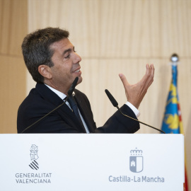 El president de la Generalitat Valenciana, Carlos Mazón, durante un acto en Requena (València), a 15 de mayo de 2024.
