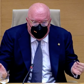 El comisario jubilado José Manuel Villarejo, en la sesión de este miércoles en el Congreso para declarar sobre la operación 'Kitchen'