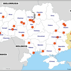 Mapa bombardeos Ucrania