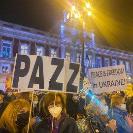 Manifestación en Madrid contra la guerra de Ucrania.