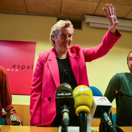 La secretària de Moviments Socials d'ERC, Marta Molina, a la roda de premsa