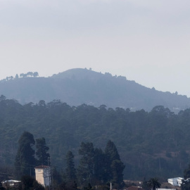 Ceniza emitida por el volcán de Cumbre Vieja, en La Palma.