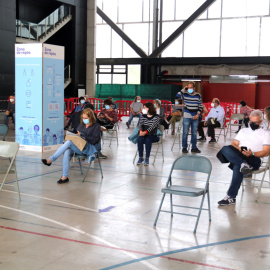 Persones vacunades al pavelló firal de Tortosa.