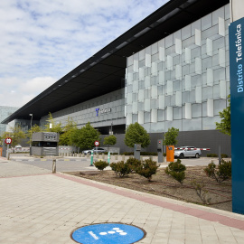 Edificio de la sede de Telefónica, en la zona norte de Madrid. E.P./Jesús Hellín