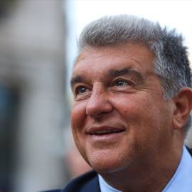 Joan Laporta, president del FC Barcelona, llega a Via Laietana después de que el FC Barcelona Femení lograra el tercer puesto en la UEFA, a 27 de mayo de 20204.