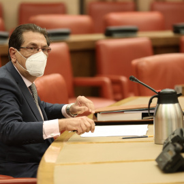 El magistrado Enrique Arnaldo Alcubilla, durante una comisión en el Congreso de los Diputados, a 2 de noviembre de 2021, en Madrid