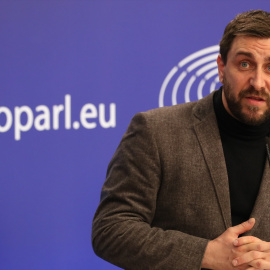 Imagen de archivo del exconseller de la Generalitat Toni Comín, durante una rueda de prensa en Bruselas, a 9 de marzo de 2021.