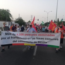 Un instante en la manifestación contra la paralización de la ley andaluza de Memoria Histórica.
