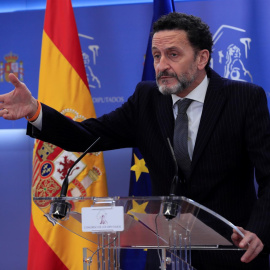 16/11/21. El portavoz de Ciudadanos, Edmundo Bal, durante la rueda de prensa ofrecida este martes en el Congreso.