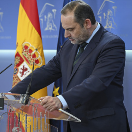 El exministro José Luis Ábalos, durante la rueda de prensa que ofreció el pasado martes en el Congreso