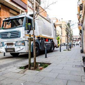 Un camión de Urbaser en Barcelona.