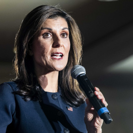 La exgobernadora de Carolina del Sur, Nikki Haley, se dirige a los medios en Washington, a 1 de marzo de 2024.