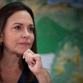 01/02/2023 La líder María Corina Machado, durante una entrevista con EFE, en Caracas (Venezuela).