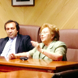 Carmen Agüelo durante un acto en la Facultad de Derecho de la Universidad de Zaragoza.