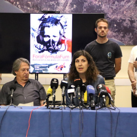 Roda de premsa d'entitats en contra de l'exhibició de F1