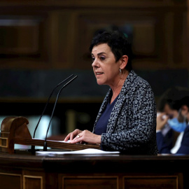 30/06/2021.- La portavoz de EH Bildu, Mertxe Aizpurua , durante su intervención este miércoles en el Pleno del Congreso en el que el Gobierno explica los indultos a los líderes independentistas e informar de la situación política y económica. EFE/ E