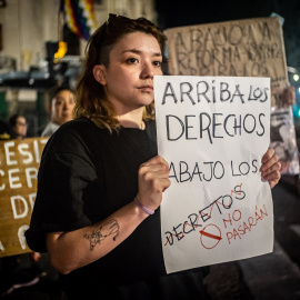 Protesta contra Javier Milei en Argentina, a 23 de diciembre de 2023.