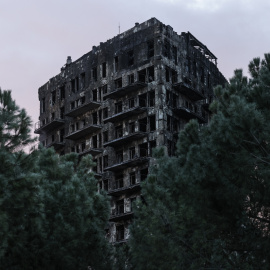 Imagen del edificio incendiado en el barrio de Campanar de València, a 24 de febrero de 2024.