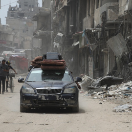 La ciudad palestina de Deir al Balah tras los ataques de Israel.