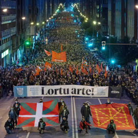 Manifestación contra la ultraderecha y el autoritarismo en Bilbao.