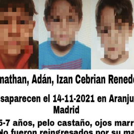 Cartel de la Asociación SOS Desaparecidos con las fotografías y descripciones de los niños. — SOS Desaparecidos