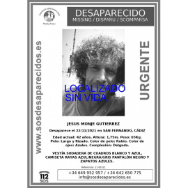 Imagen de Jesús Monge compartida por SOS Desaparecidos