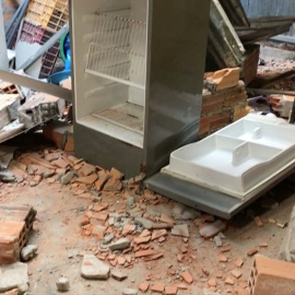 Daños provocados por el terremoto en Moyobamba, Perú.