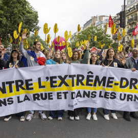 Protesta contra la extrema derecha en París.