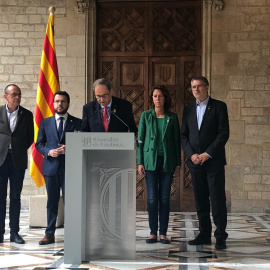 Quim Torra, durante la rueda de prensa de este sábado. EUROPA PRESS