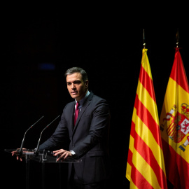 El presidente del Gobierno, Pedro Sánchez, pronuncia la conferencia 'Reencuentro: un proyecto de futuro para toda España', en el Gran Teatre del Liceu de Barcelona, a 21 de junio de 2021, en Barcelona.