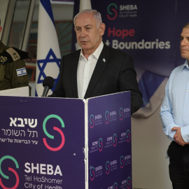Imagen de archivo de Benjamin Netanyahu, primer ministro de Israel, durante una rueda de prensa.