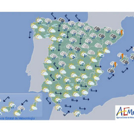 Mapa significativo facilitado por la Aemet válido para el 23 de octubre. EFE/ Aemet