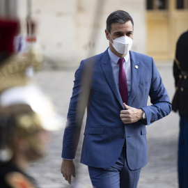 El presidente del Gobierno, Pedro Sánchez, este viernes en Versalles donde se reúnen los líderes europeos.