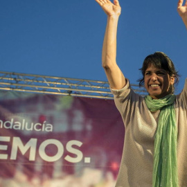 Teresa Rodríguez durante un mitin, en una imagen de archivo. EFE