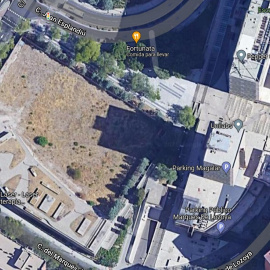 Imagen de la parcela municipal del barrio de La Estrella en Retiro, Madrid.