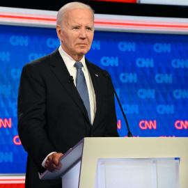 Joe Biden durante el primer debate electoral de la campaña estadounidense, a 27 de junio de 2024.