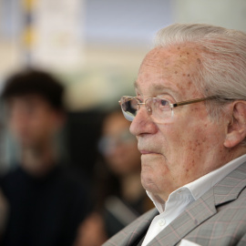 El arquitecto Oriol Bohigas durante el acto de entrega de parte de su legado a la Escuela Técnica Superior de Arquitectura de Barcelona de la UPC, el pasado 28 de abril de 2017.
