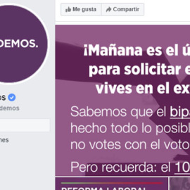 Captura del muro de Facebook de Unidas Podemos. / Facebook