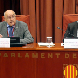 El director de l'OAC, Miguel Ángel Gimeno, en la compareixença al Parlament d'aquest dijous.