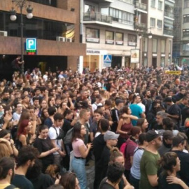 Concentración en Valéncia contra la represión en Catalunya. /@smolny7