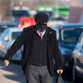 El comisario jubilado José Manuel Villarejo acude a declarar de nuevo por la macrocausa ‘Tándem’, en la Audiencia Nacional, a 14 de diciembre de 2021, en San Fernando de Henares, Madrid.